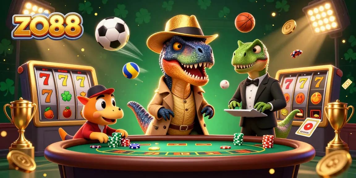 Experience exciting gameplay at zo88 with a cartoon velociraptor card counter and engaging elements.